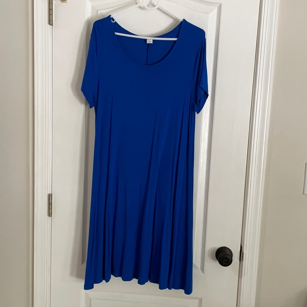 Old navy large blue swing dress short sleeve
